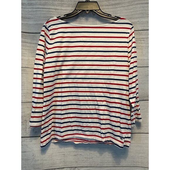 Vineyard Vines Red Blue White Stripe Top Size L - Picture 1 of 3